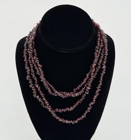 2 Strands Of Polished Garnet Beads