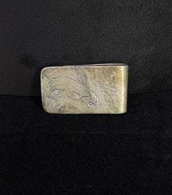 Hammered Sterling Silver Fish Money Clip