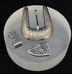 Western Silversmiths Sterling Ranger Buckle Set
