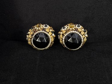 Costume Jewelry Rhinestone Clip On Earrings