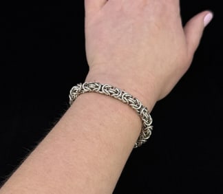 Sterling Silver Byzantine Chain Bracelet