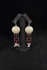 Navajo Sterling Beaded Hummingbird Earrings