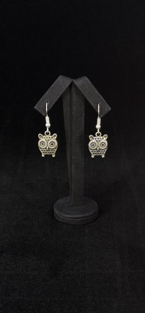 Sterling Silver Owl Dangle Earrings (1 of 3)