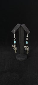 Navajo Sterling Pistol Charm Dangle Earrings