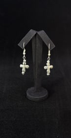 Sterling Silver Crosses Dangle Earrings