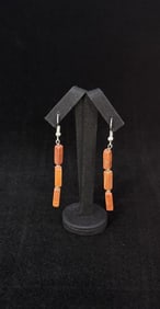 Navajo Sterling Silver Jasper Dangle Earrings