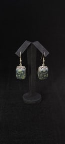 Sterling Silver Ocean Jasper Earrings