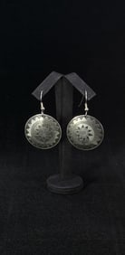 Navajo Sterling Silver Sun Disc Earrings