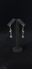 Sterling Silver Blue Topaz Dangle Earrings