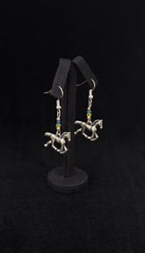 Sterling Silver Horse Charm Earrings