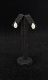 14K Gold Opal & Diamond Earrings