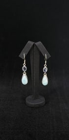 Sterling Silver Larimar & Topaz Earrings