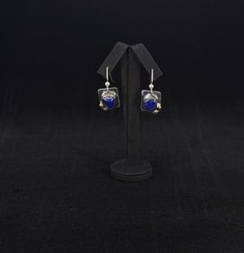 Charles Skiera Sterling Silver Lapis Earrings