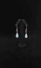 Sterling Silver Larimar & Topaz Earrings