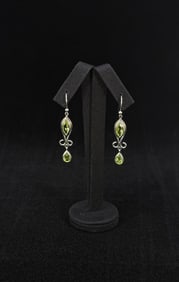 Sterling Silver Peridot Dangle Earrings