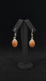 Sterling Silver Goldstone Dangle Earrings