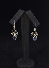 Sterling Silver Blue Topaz Earrings