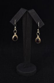 Sterling Silver Garnet Dangle Earrings