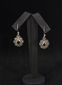 Sterling Silver Blue Topaz Earrings