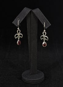 Sterling Silver Garnet Earrings