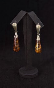 Sterling Silver Amber Earrings