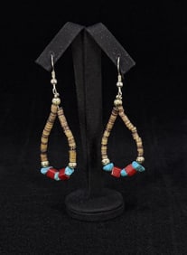 Santo Domingo Sterling Shell Heishi Earrings