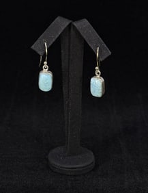 Sterling Silver Larimar Earrings