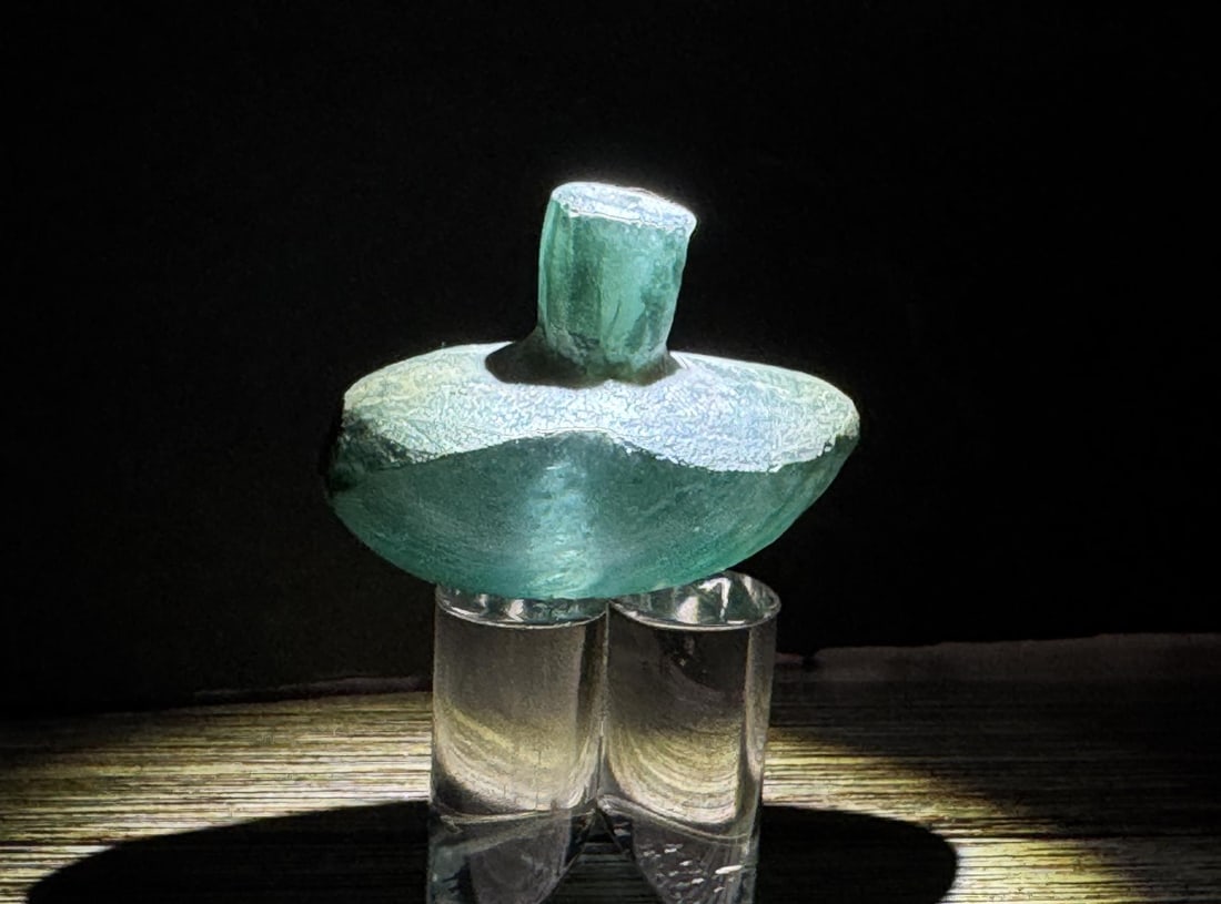 Time of Christ Ancient Roman Blue Bottle: 1 7/8" round by 1 1/" tall. 50.75 grams.