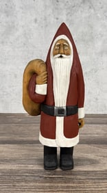 Larry Koosed Folk Art Carved Wood Santa