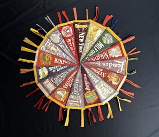 Souvenir Pennants Folk Art Rug