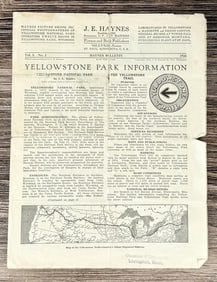 1924 Yellowstone Park Haynes Bulletin
