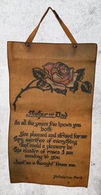 Yellowstone Park Souvenir Leather Wall Hanging