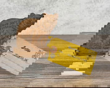 Yellowstone Park Leather Bear Postcard