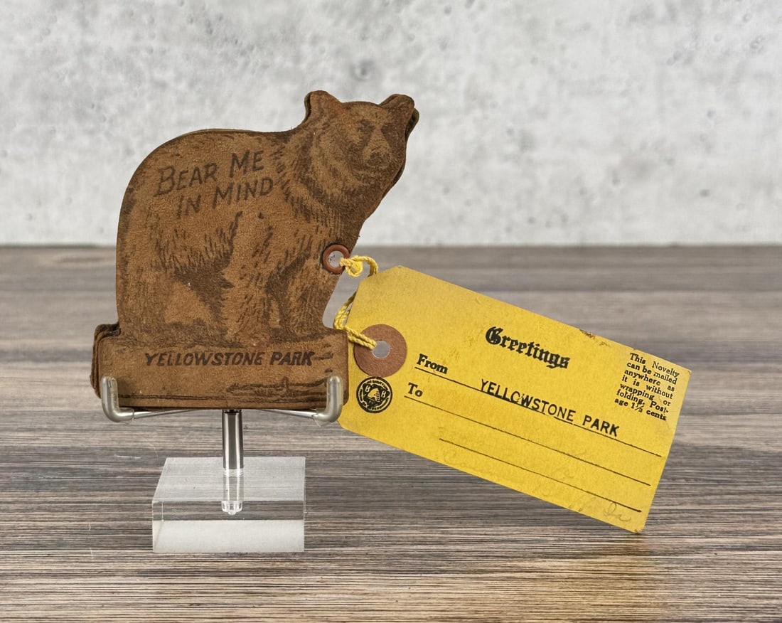 Yellowstone Park Leather Bear Postcard (1 of 7)
