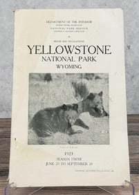 1923 Yellowstone National Park Rules & Regulations