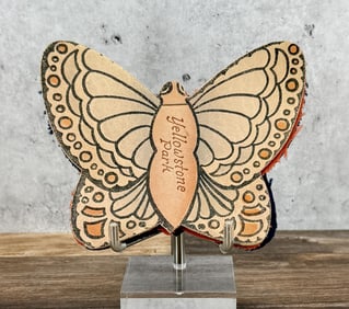 Yellowstone Park Souvenir Butterfly Needle Case