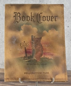 Yellowstone Park Souvenir Leather Book Cover