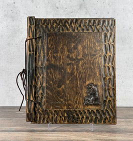 Yellowstone Park Carved Wood Scrap Book