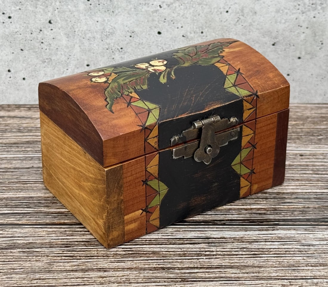 C.W. Pickets Rustic Carved Cedar Trunk Box (1 of 6)