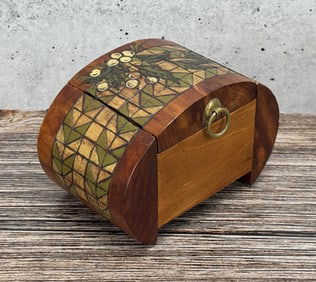 C.W. Pickets Rustic Carved Cedar Trunk Box