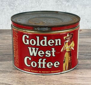 Golden West Cowgirl Coffee Tin Can 1lb