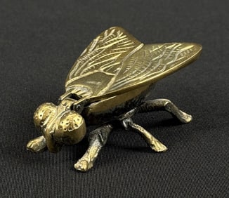 Brass Fly Stamp Box Paperweight