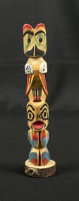 Northwest Coast Haida Indian Wood Totem Pole