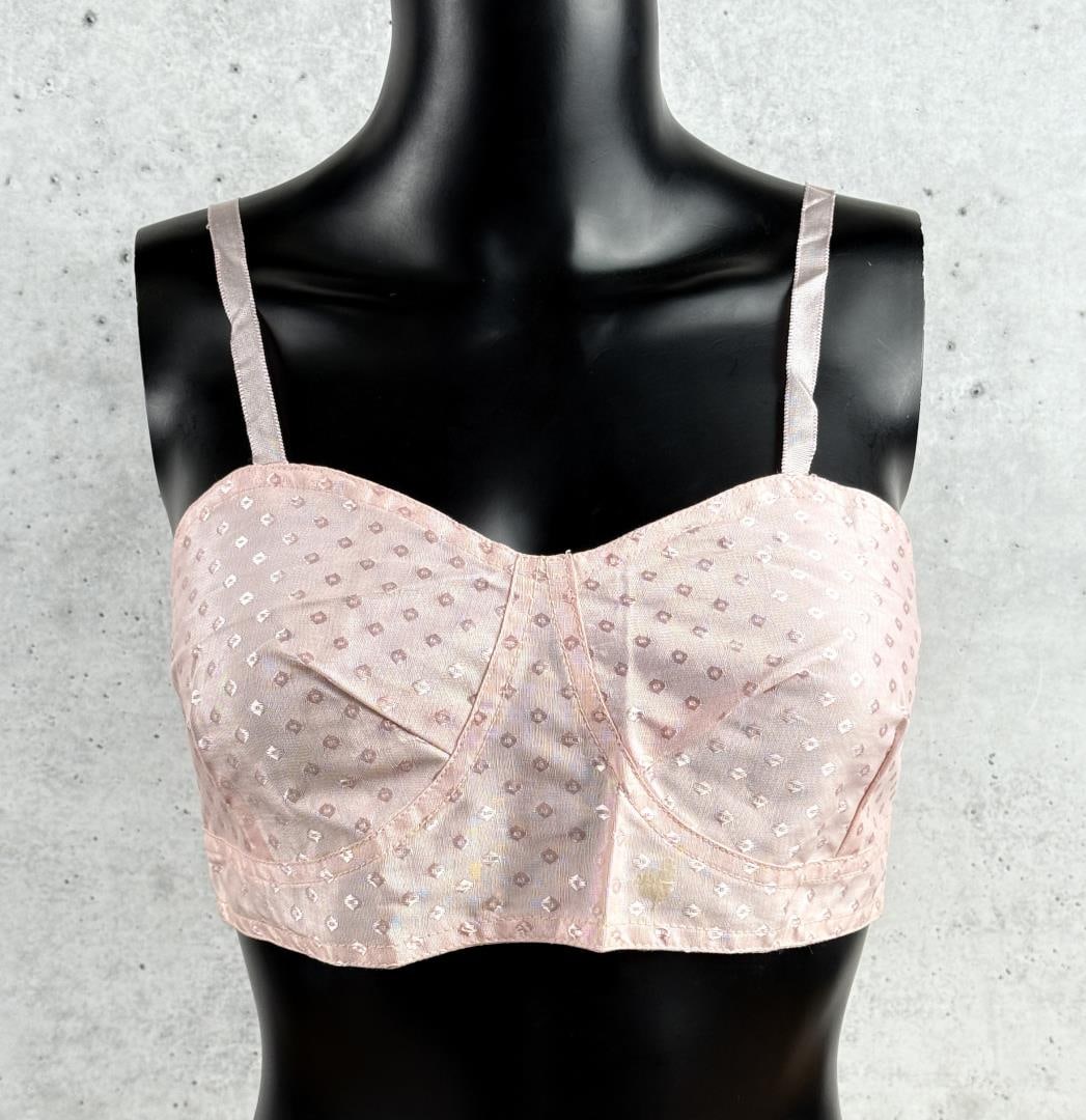 Vintage Pink Satin Cone Bra: Scarce.