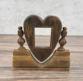 Folk Art Carved Heart Picture Frame