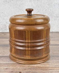 Folk Art Inlaid Wood Tobacco Humidor