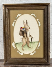 Ross Folk Art Easter Bunny Painting