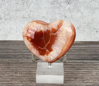 Carved Carnelian Geode Heart