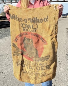 Who-O Who-O Owl Brand Potatoes Canvas Bag