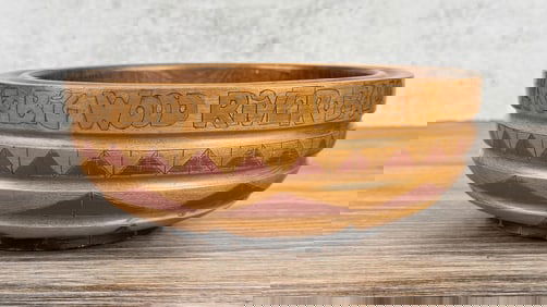 Folk Art C.W. Pickets Rustic Carved Bowl